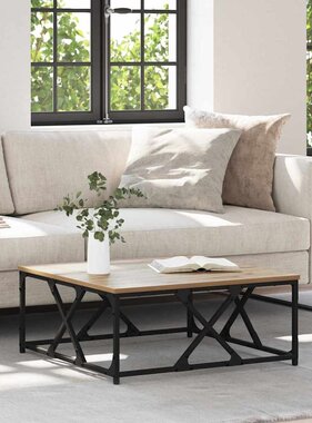 VidaXL Salontafel artisanaal eikenkleurig 70 x 70 x 30 cm Bewerkt hout