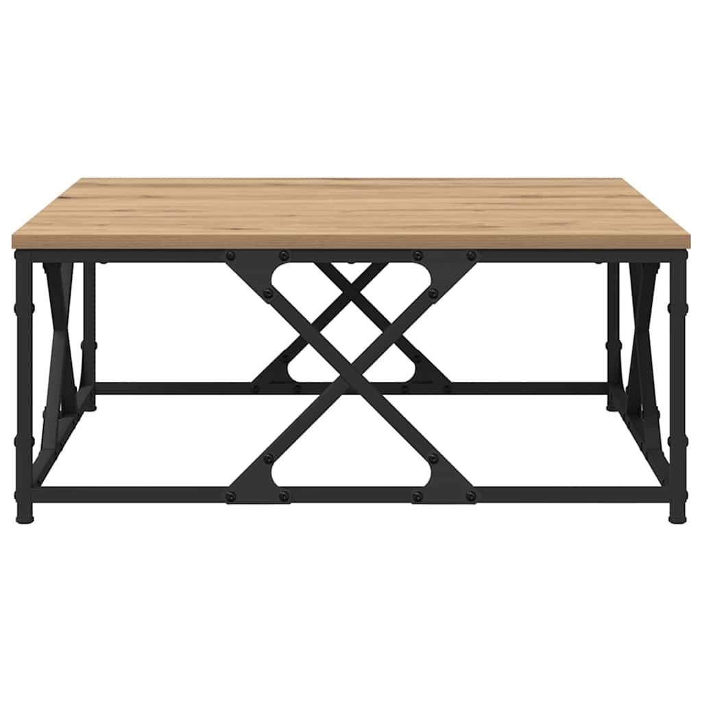 VidaXL Salontafel artisanaal eikenkleurig 70 x 70 x 30 cm Bewerkt hout