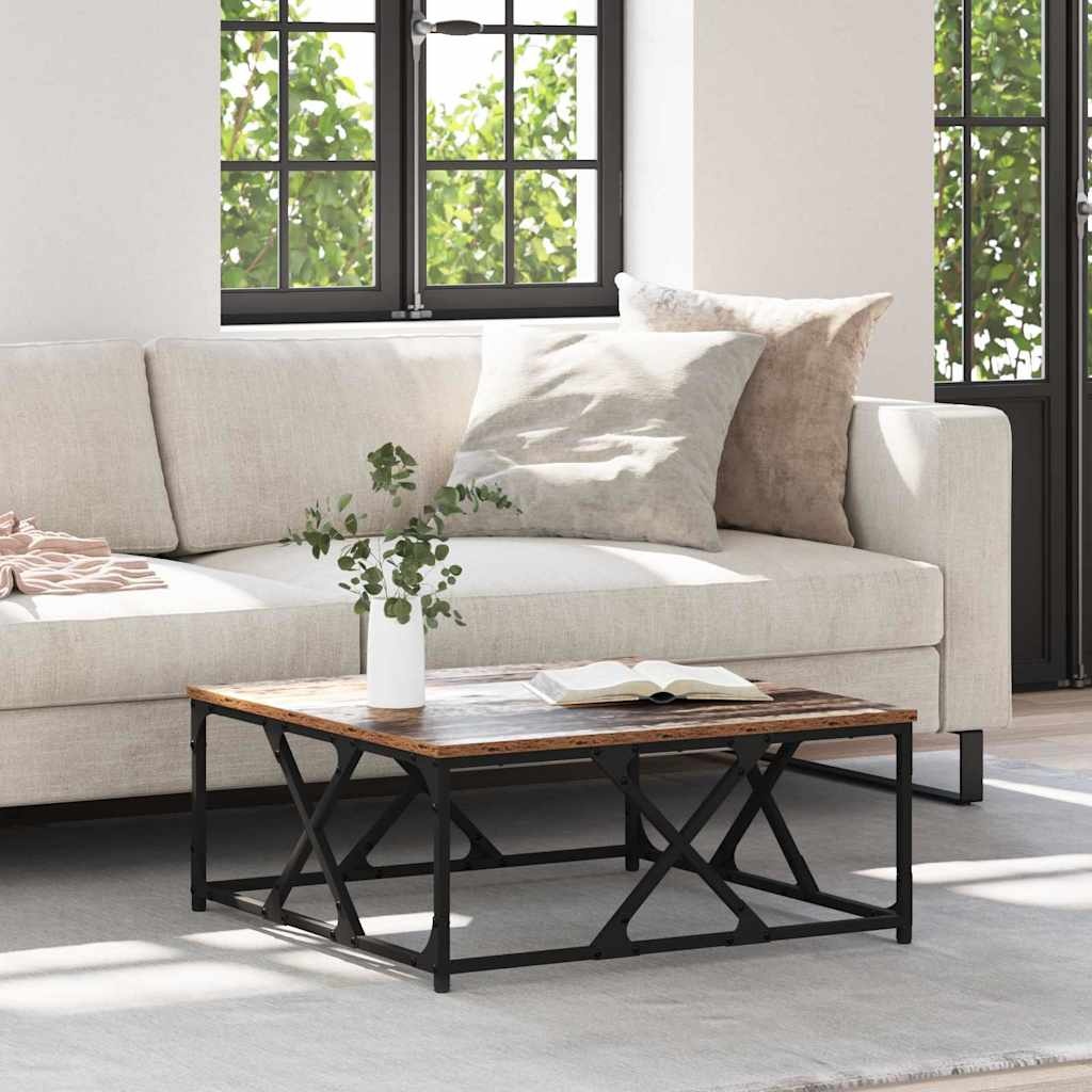 VidaXL Salontafel Oud hout 70 x 70 x 30 cm Bewerkt hout