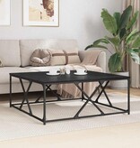 VidaXL Salontafel Zwart eiken 100 x 100 x 40 cm Bewerkt hout