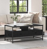 VidaXL Salontafel met lade Zwart eiken 100 x 51 x 45 cm Bewerkt hout