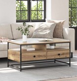 VidaXL Salontafel met lade artisanaal eikenkleurig 100 x 51 x 45 cm