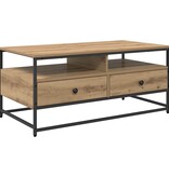VidaXL Salontafel met lade artisanaal eikenkleurig 100 x 51 x 45 cm