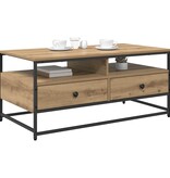 VidaXL Salontafel met lade artisanaal eikenkleurig 100 x 51 x 45 cm