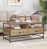 VidaXL Salontafel met lade artisanaal eikenkleurig 100 x 51 x 45 cm