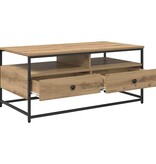VidaXL Salontafel met lade artisanaal eikenkleurig 100 x 51 x 45 cm