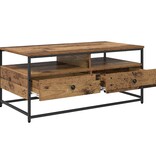 VidaXL Salontafel met lade Oud hout 100 x 51 x 45 cm Bewerkt hout