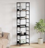 VidaXL Boekenkast Zwart Eiken 50 x 33 x 188,5 cm Bewerkt hout