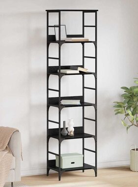 VidaXL Boekenkast Zwart Eiken 50 x 33 x 188,5 cm Bewerkt hout
