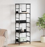VidaXL Boekenkast Zwart Eiken 50 x 33 x 153 cm Bewerkt hout