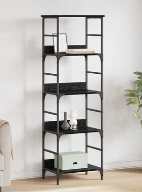 VidaXL Boekenkast Zwart Eiken 50 x 33 x 153 cm Bewerkt hout