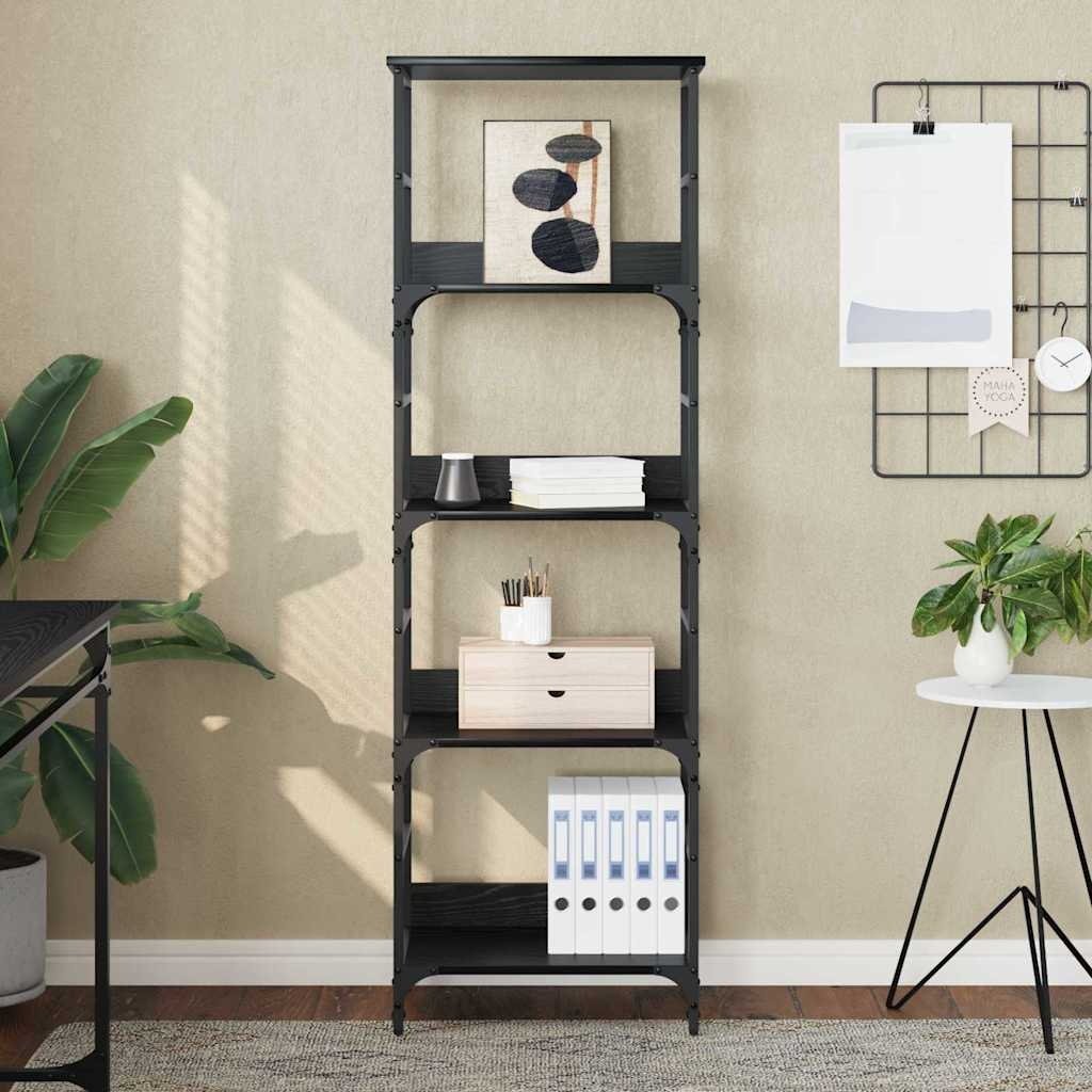 VidaXL Boekenkast Zwart Eiken 50 x 33 x 153 cm Bewerkt hout