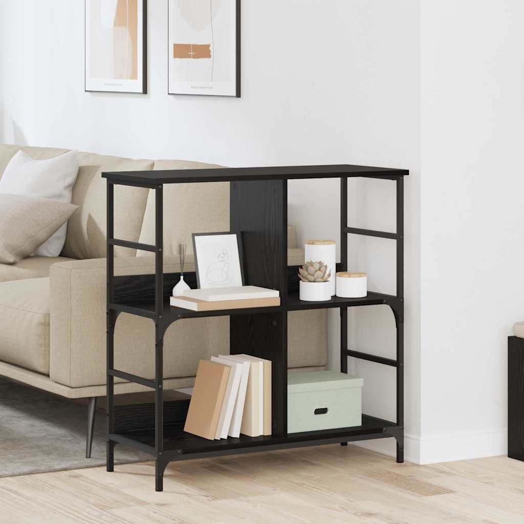 VidaXL Boekenkast Zwart eiken 78,5 x 33 x 82 cm Bewerkt hout