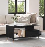 VidaXL Salontafel met lade Zwart eiken 90 x 49 x 45 cm Bewerkt hout