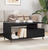 VidaXL Salontafel met lade Zwart eiken 90 x 49 x 45 cm Bewerkt hout