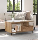 VidaXL Salontafel artisanaal eikenkleurig 90 x 49 x 45 cm Bewerkt hout