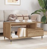 VidaXL Salontafel artisanaal eikenkleurig 90 x 49 x 45 cm Bewerkt hout