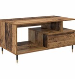 VidaXL Salontafel met lade Oud hout 90 x 49 x 45 cm Bewerkt hout