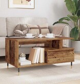VidaXL Salontafel met lade Oud hout 90 x 49 x 45 cm Bewerkt hout