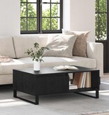 VidaXL Salontafel met lade Zwart eiken 90 x 60 x 35 cm Bewerkt hout