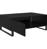 VidaXL Salontafel met lade Zwart eiken 90 x 60 x 35 cm Bewerkt hout