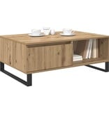 VidaXL Salontafel artisanaal eikenkleurig 90 x 60 x 35 cm Bewerkt hout