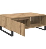 VidaXL Salontafel artisanaal eikenkleurig 90 x 60 x 35 cm Bewerkt hout