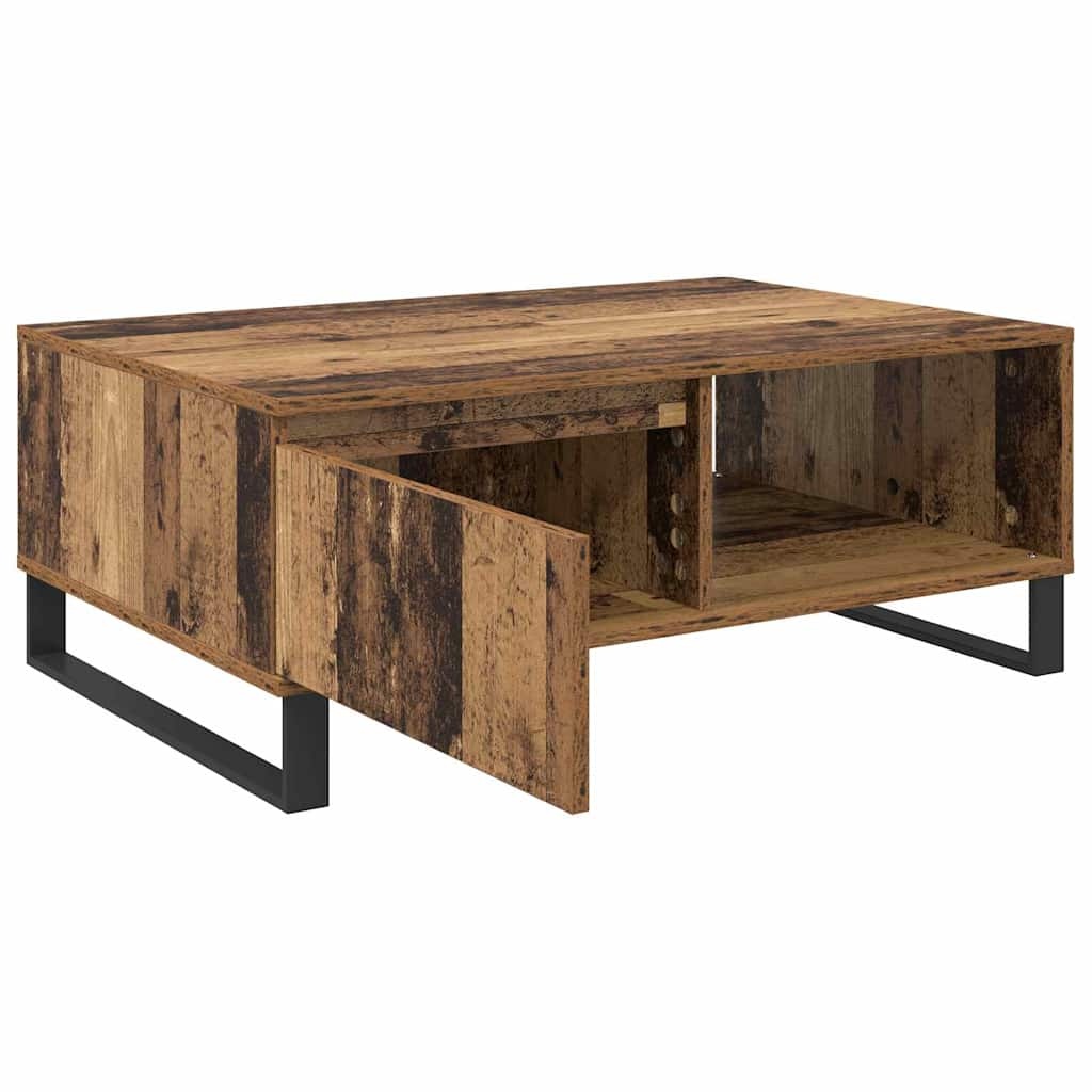VidaXL Salontafel met lade Oud hout 90 x 60 x 35 cm Bewerkt hout