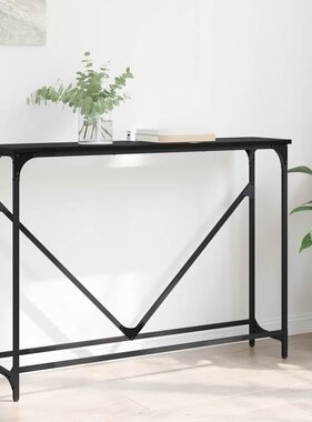 VidaXL Wandtafel Zwart eiken 102 x 22.5 x 75 cm Bewerkt hout