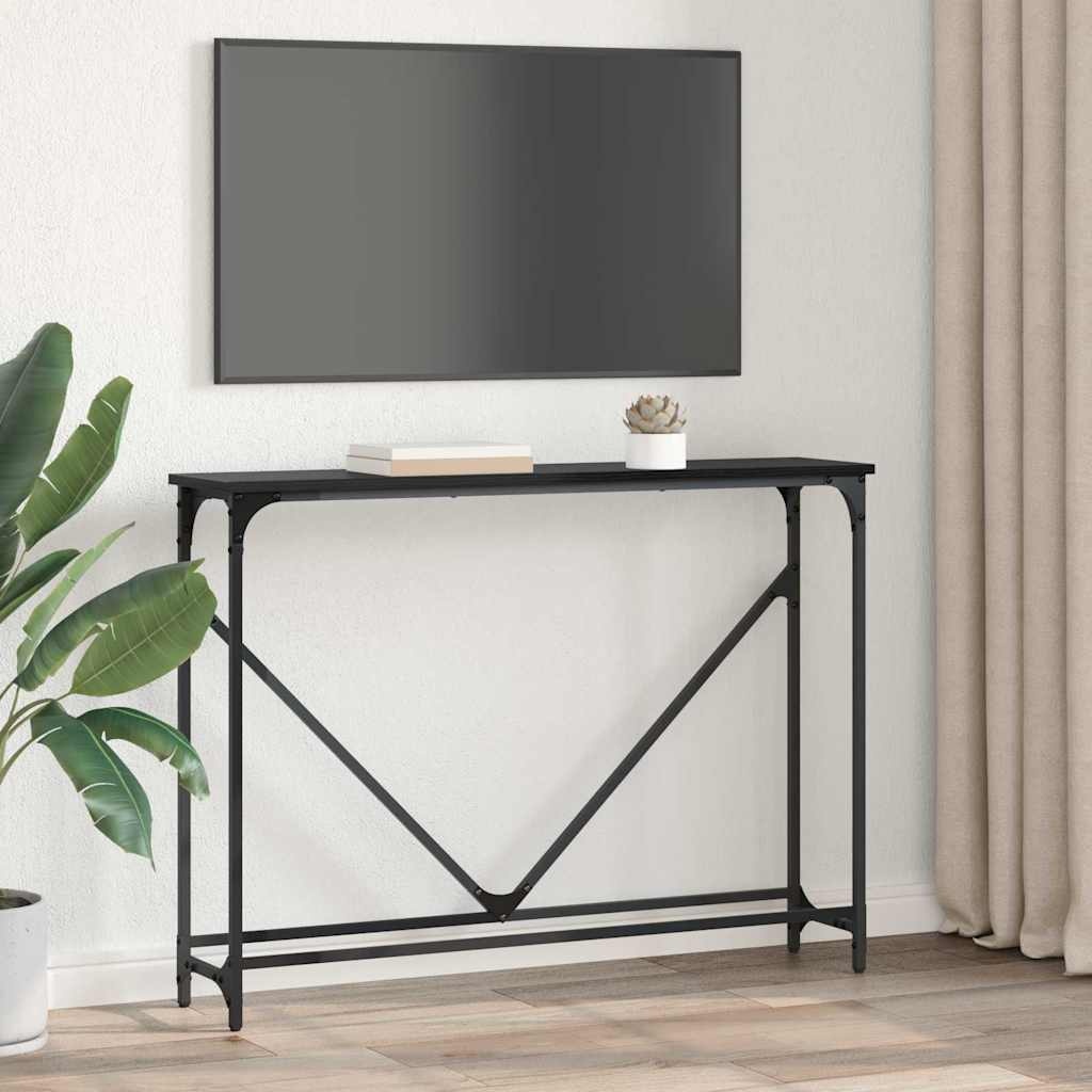 VidaXL Wandtafel Zwart eiken 102 x 22.5 x 75 cm Bewerkt hout