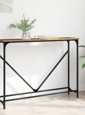 VidaXL Wandtafel Oud hout 102 x 22.5 x 75 cm Bewerkt hout