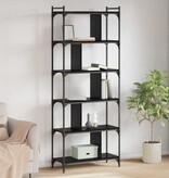 VidaXL Boekenkast Zwart eiken 76 x 32 x 192 cm Bewerkt hout