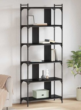 VidaXL Boekenkast Zwart eiken 76 x 32 x 192 cm Bewerkt hout