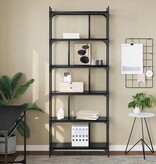 VidaXL Boekenkast Zwart eiken 76 x 32 x 192 cm Bewerkt hout