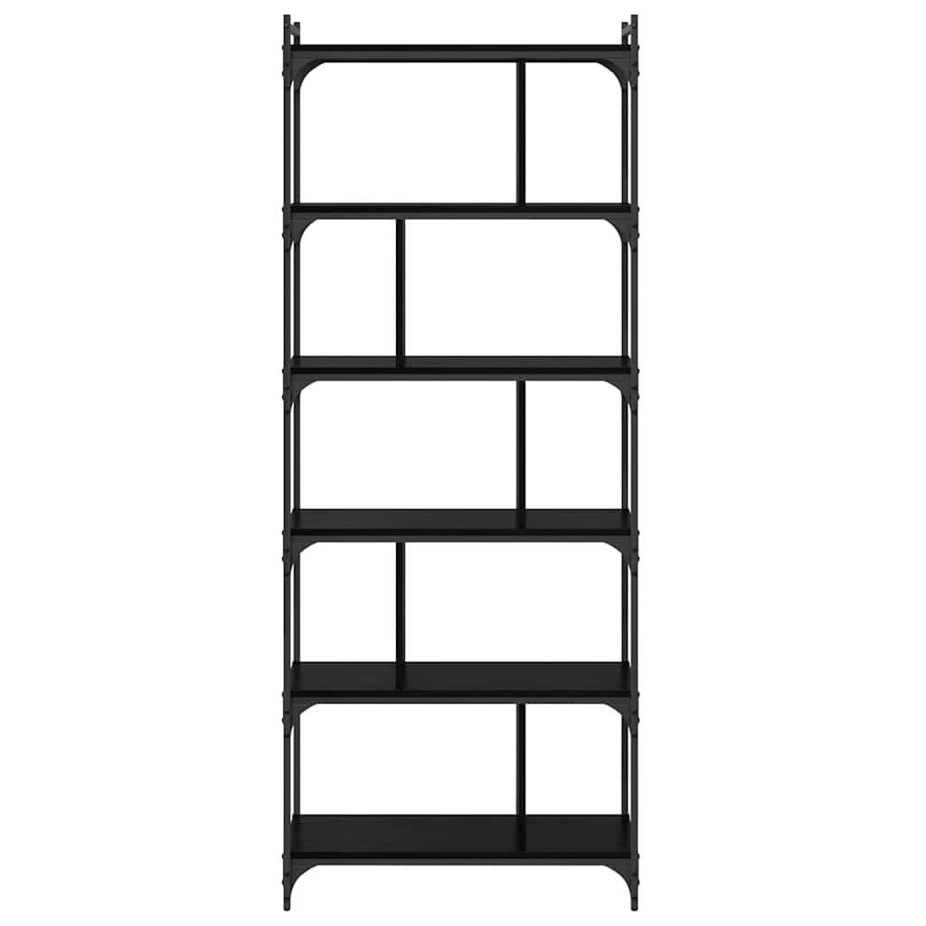 VidaXL Boekenkast Zwart eiken 76 x 32 x 192 cm Bewerkt hout