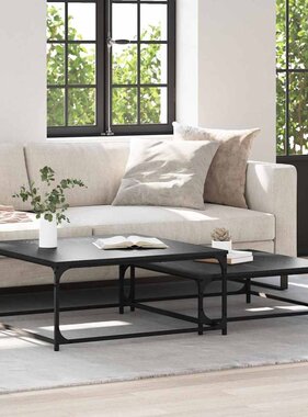 VidaXL Nesting Koffietafel 2 pcs Zwart eiken 80 x 8035 x cm