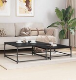 VidaXL Nesting Koffietafel 2 pcs Zwart eiken 80 x 8035 x cm