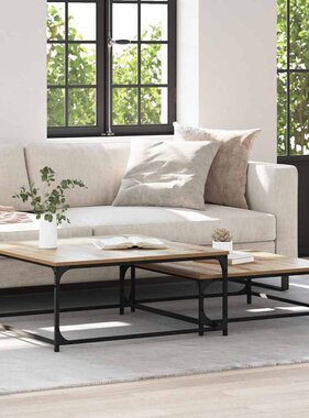 VidaXL Nesting Koffietafel 2 pcs artisanaal eikenkleurig