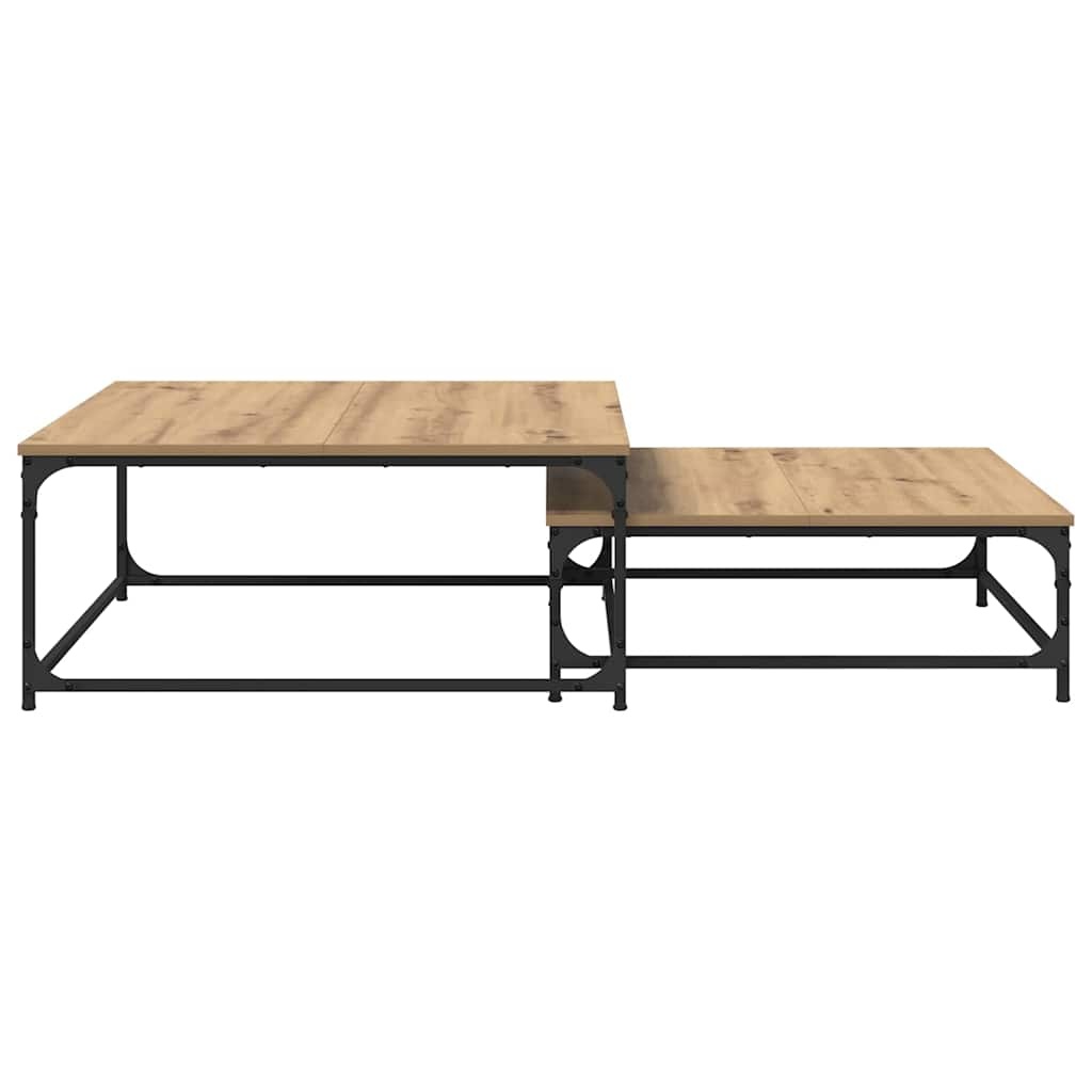 VidaXL Nesting Koffietafel 2 pcs artisanaal eikenkleurig