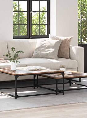 VidaXL Nesting Koffietafel 2 pcs Oud hout 80 x 8035 x cm Bewerkt hout