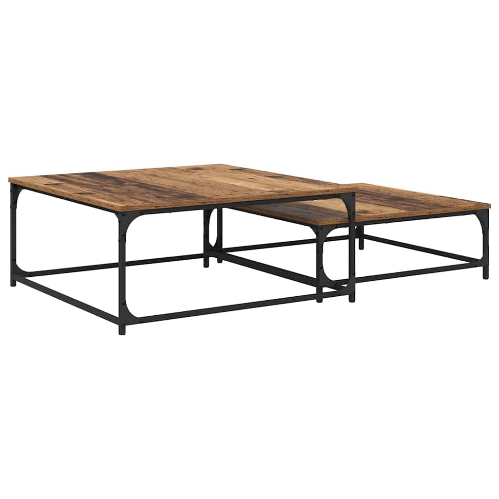 VidaXL Nesting Koffietafel 2 pcs Oud hout 80 x 8035 x cm Bewerkt hout