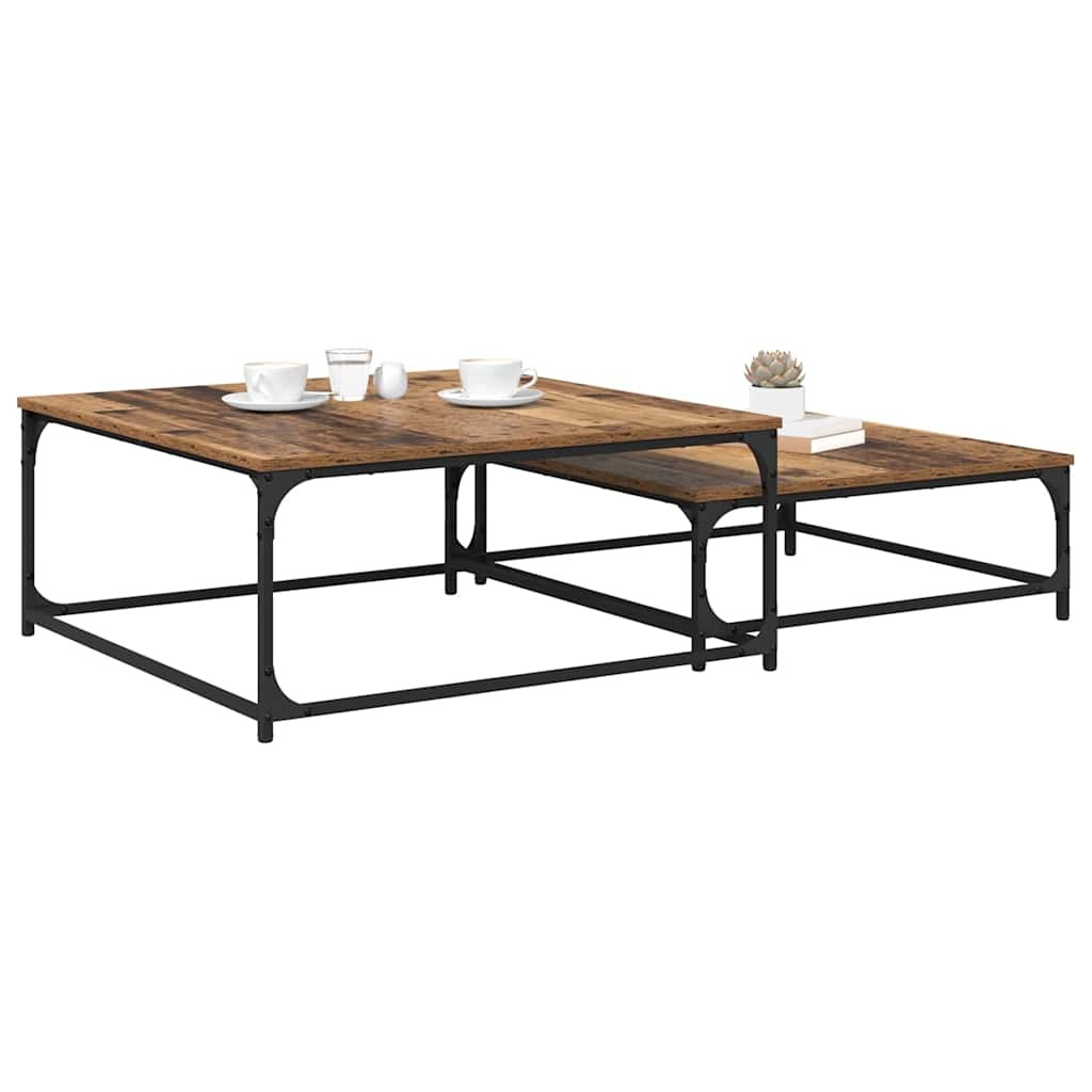 VidaXL Nesting Koffietafel 2 pcs Oud hout 80 x 8035 x cm Bewerkt hout