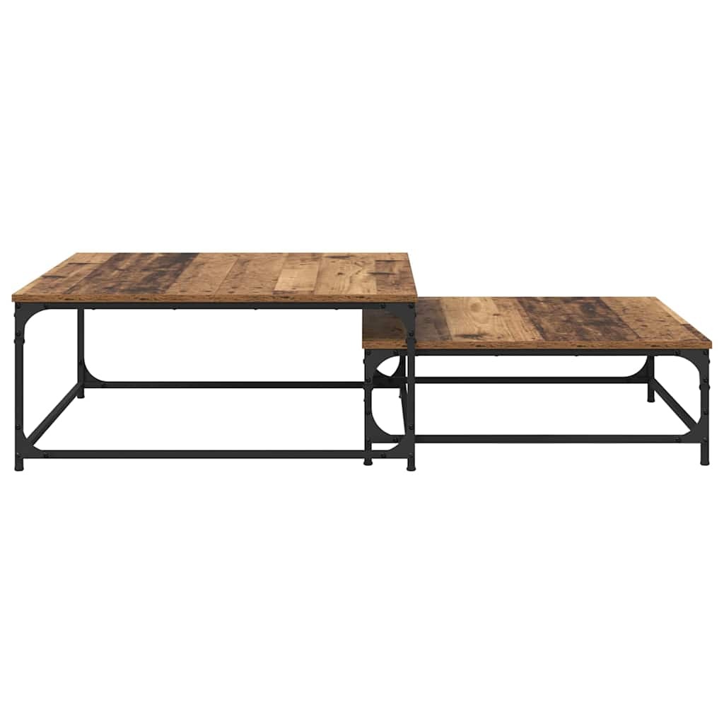 VidaXL Nesting Koffietafel 2 pcs Oud hout 80 x 8035 x cm Bewerkt hout
