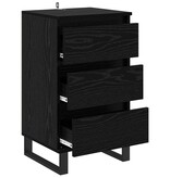 VidaXL Dressoir met lade Zwart eiken Bewerkt hout