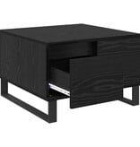 VidaXL Salontafel met lade Zwart eiken 55 x 55 x 36,5 cm Bewerkt hout