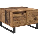 VidaXL Salontafel met lade Oud hout 55 x 55 x 36,5 cm Bewerkt hout
