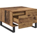 VidaXL Salontafel met lade Oud hout 55 x 55 x 36,5 cm Bewerkt hout