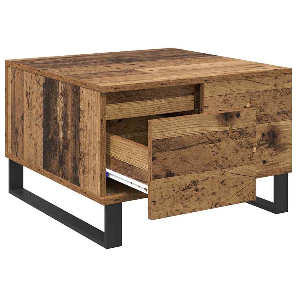 VidaXL Salontafel met lade Oud hout 55 x 55 x 36,5 cm Bewerkt hout