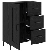 VidaXL Dressoir met lade Zwart eiken 69.5 x 34 x 90 cm Bewerkt hout