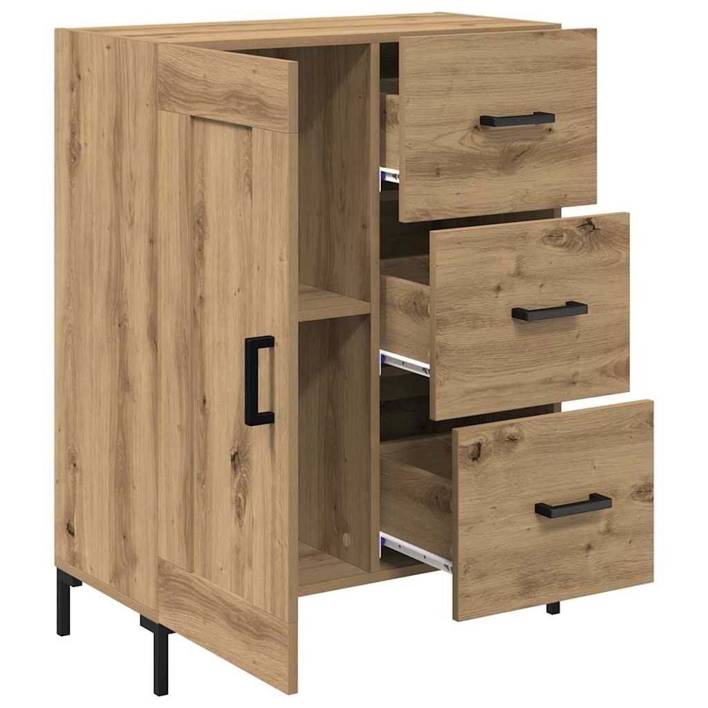VidaXL Dressoir artisanaal eikenkleurig 69.5 x 34 x 90 cm Bewerkt hout